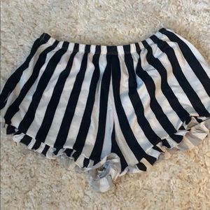 black and white striped pj shorts